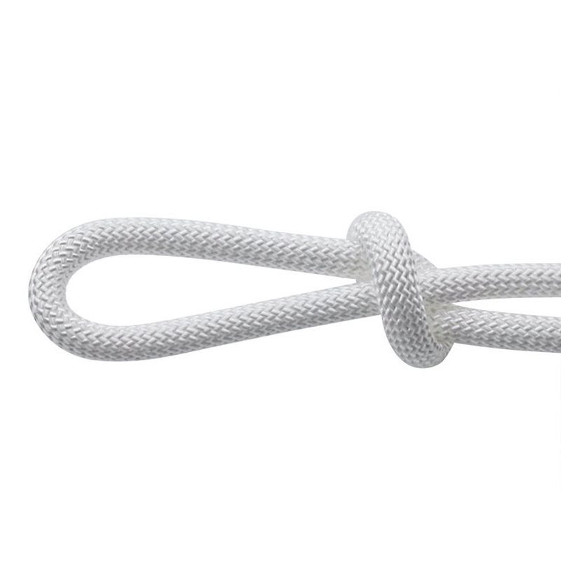 8mm Chemical Resistance Low Stretch PP na tinirintas na lubid sa solid na puti