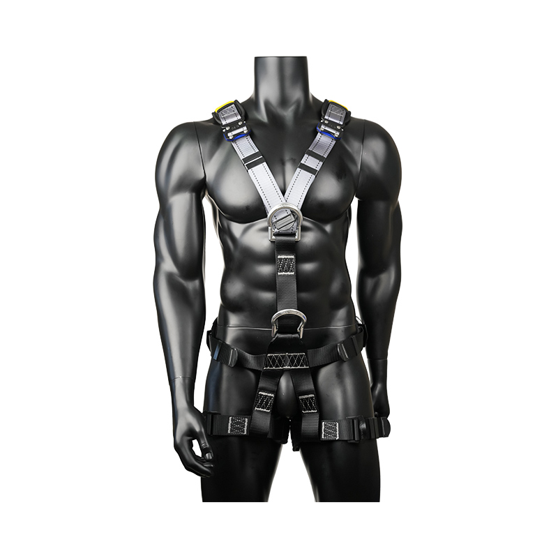 KA14-1 Climbing harness na may 5 Aluminum D ring , 2 quick-release buckle EN361