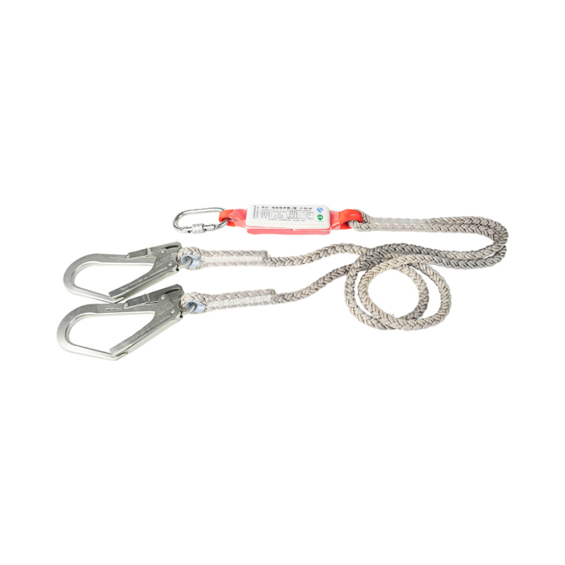 KA-L02 fall protection twin lanyard na may polyamide rope at shock absorber