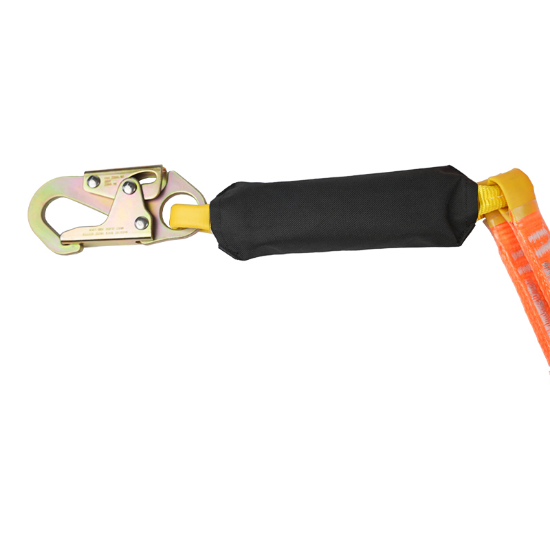 L19 Fall arrest twin safety lanyard na may makapal na webbing at ANSI hook