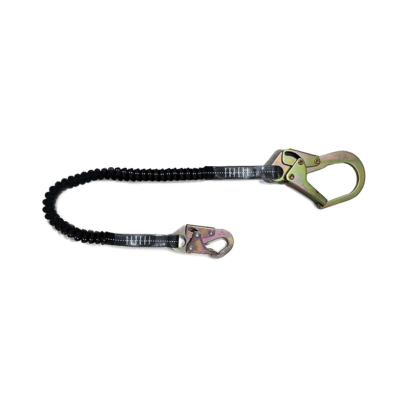 LS12 Elastic Single Fall Arrest Lanyard na May 2 Ansi Hooks